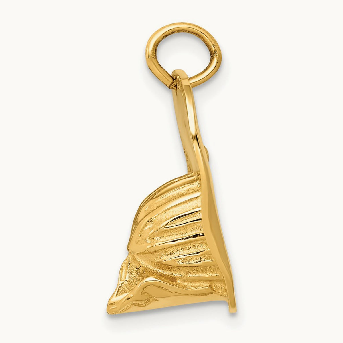 3-D Large Fireman's Hat Charm — 14K Yellow Gold