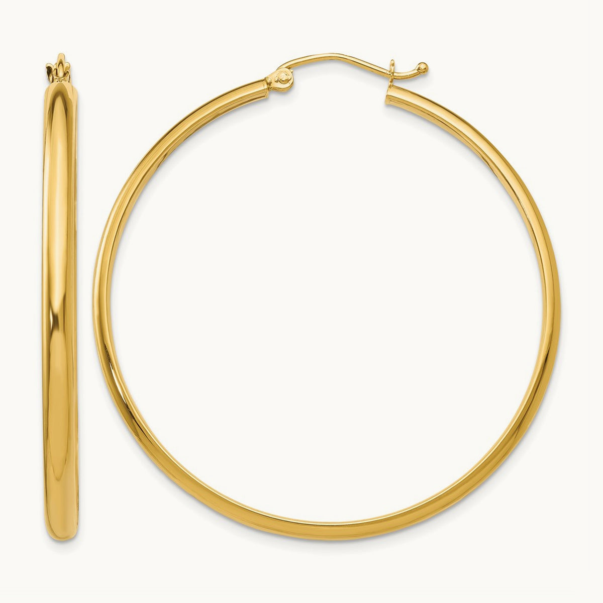 Polished Hoop Earring, 14K