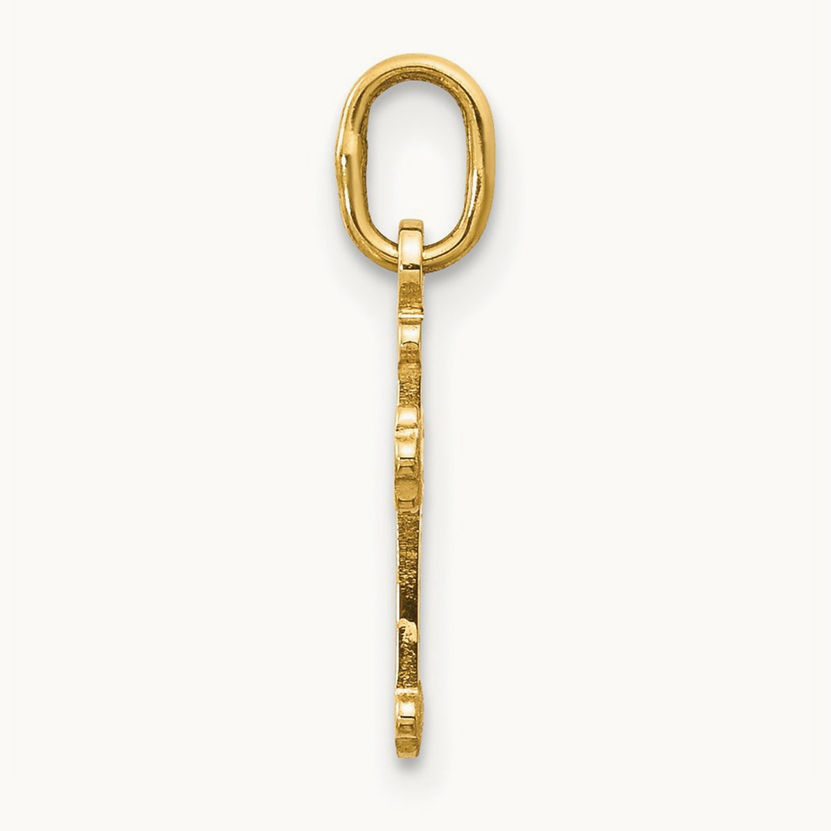 Mini Polished Cross Charm — 14K Yellow Gold