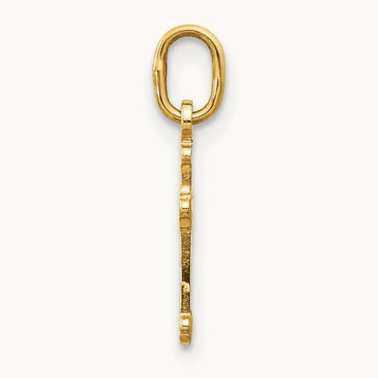 Mini Polished Cross Charm — 14K Yellow Gold