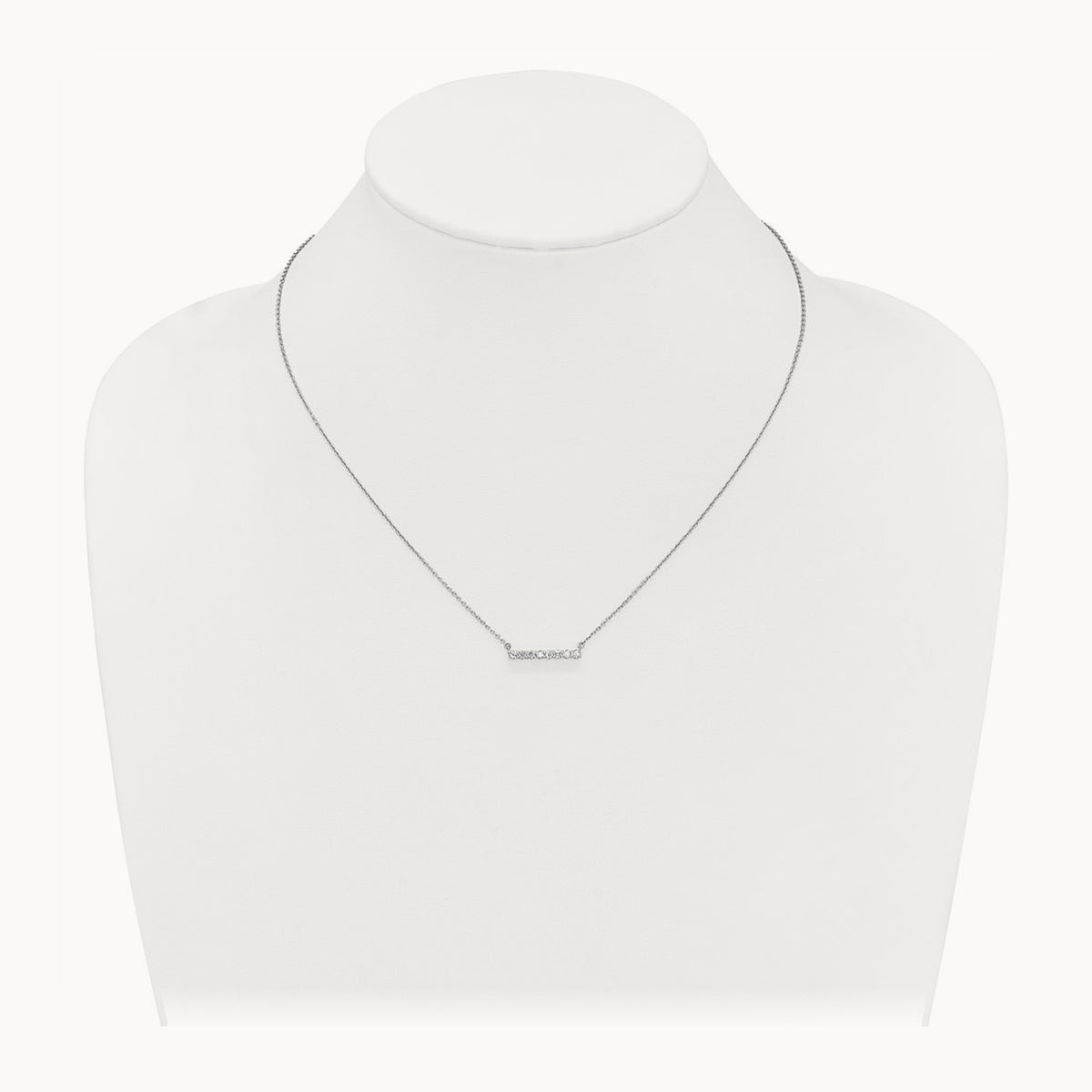 Diamond Bar 18 inch Necklace — 14K White Gold, 0.32 ct
