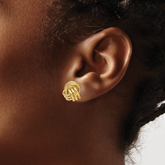 Polished Triple Knot Post Earrings — 12mm