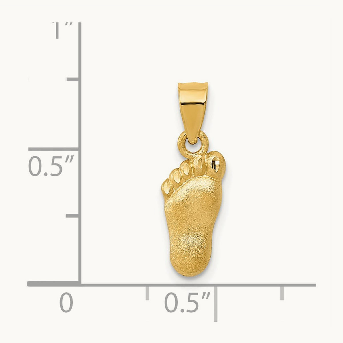 Diamond-cut Foot Charm, 14K
