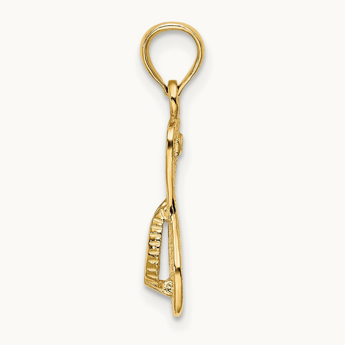 Textured Straps Single Flip-Flop Charm, 14K