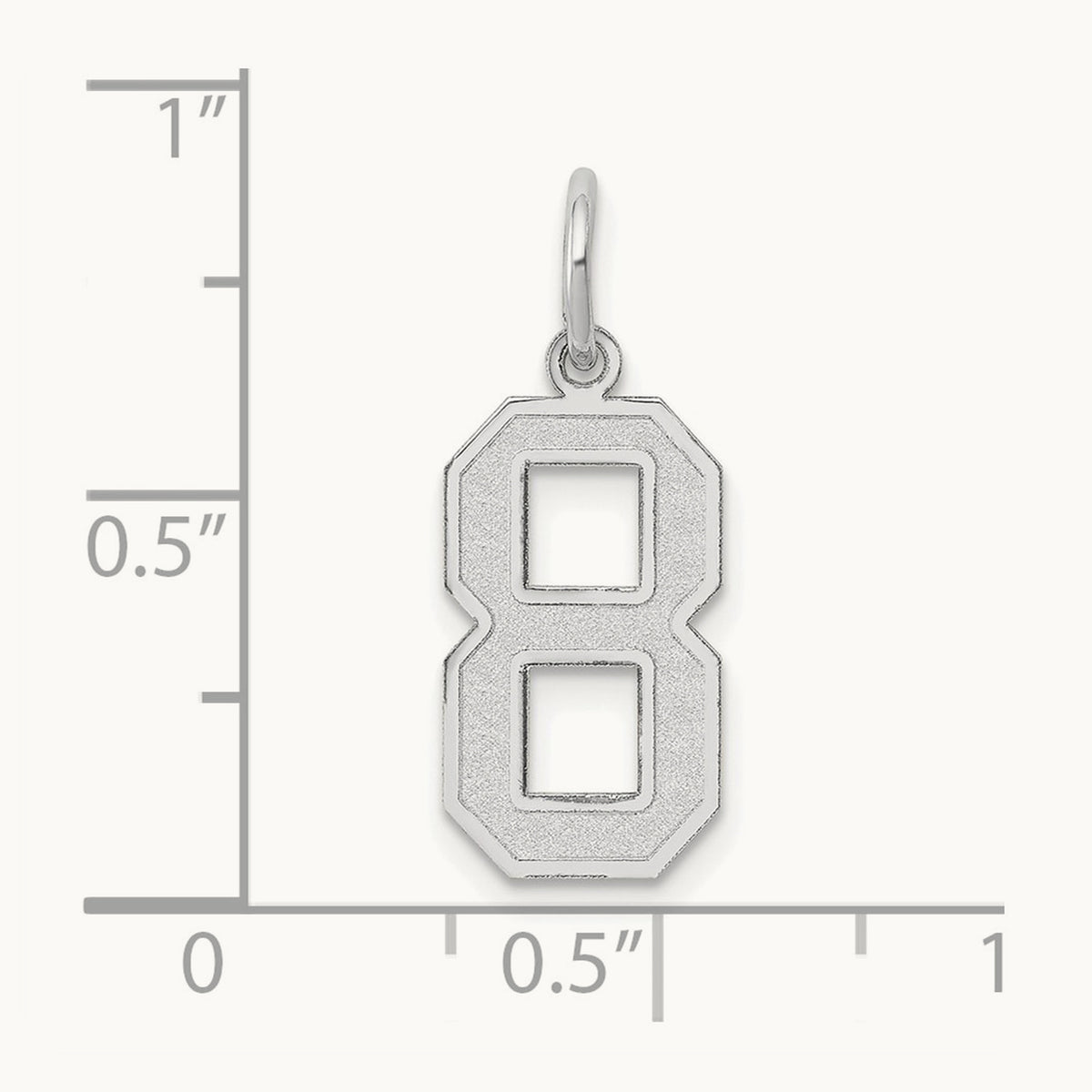 Medium Satin Number 8 Charm — 14K White Gold