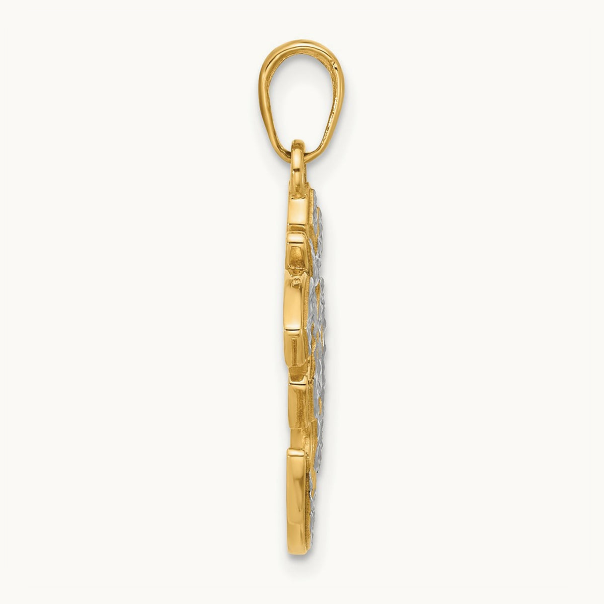 D/C Om Pendant, 14K with White Rhodium