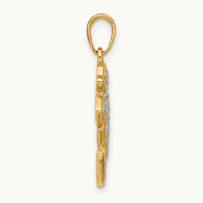 D/C Om Pendant, 14K with White Rhodium