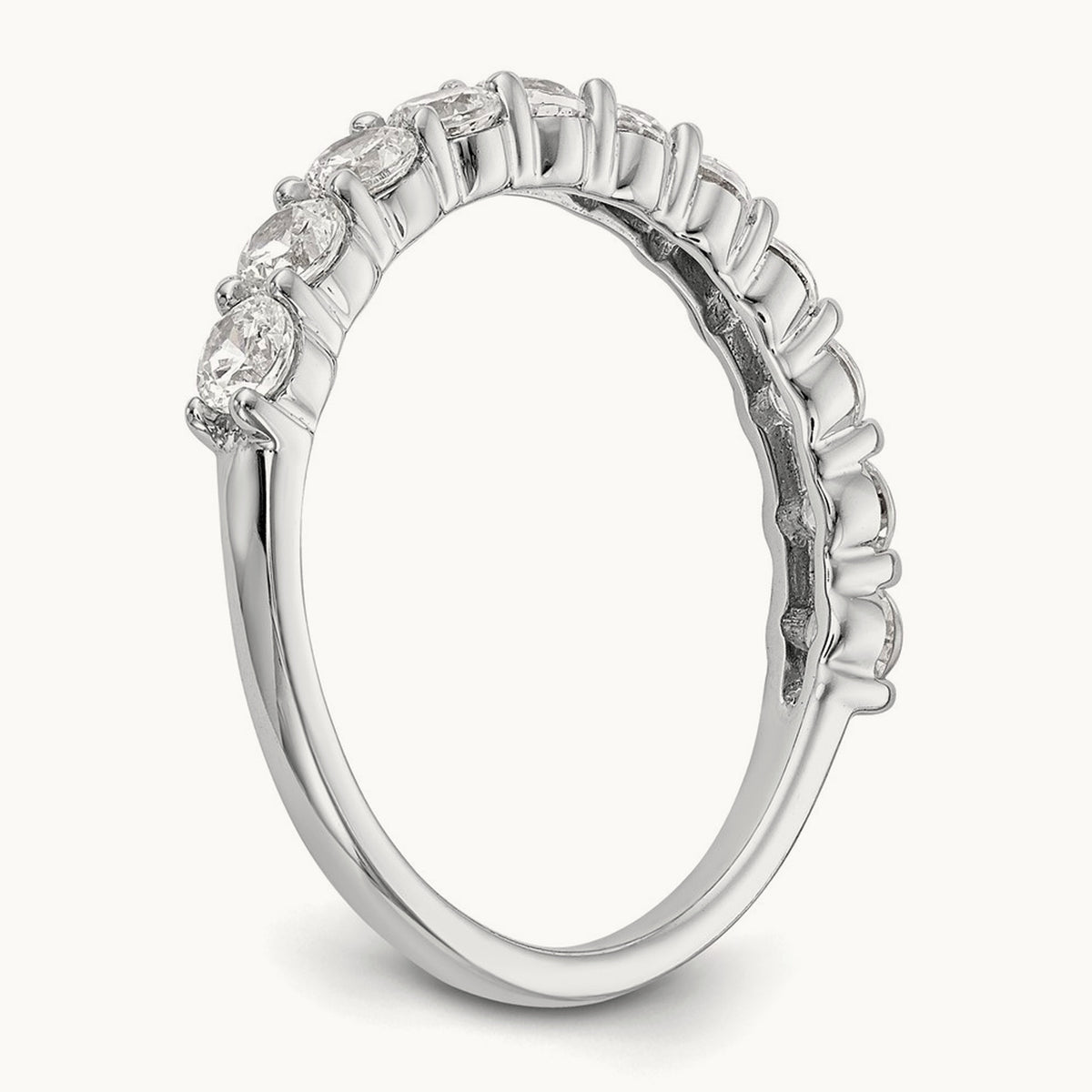 11-Stone Diamond Band, 14K White Gold