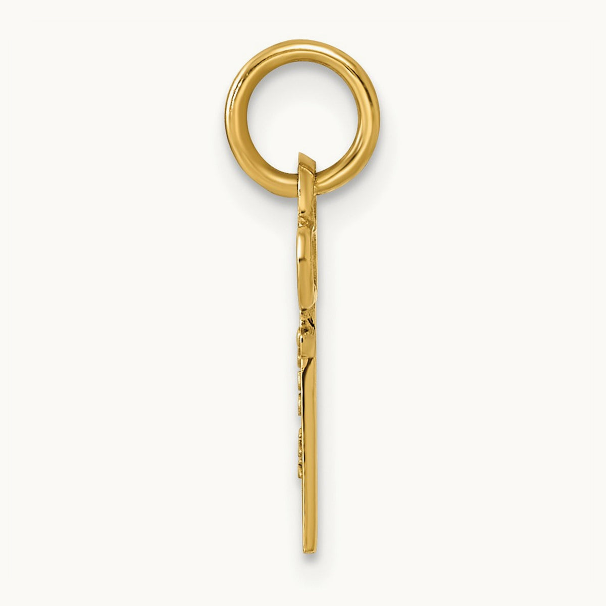 Key Initial Charm — 14K Yellow Gold, E