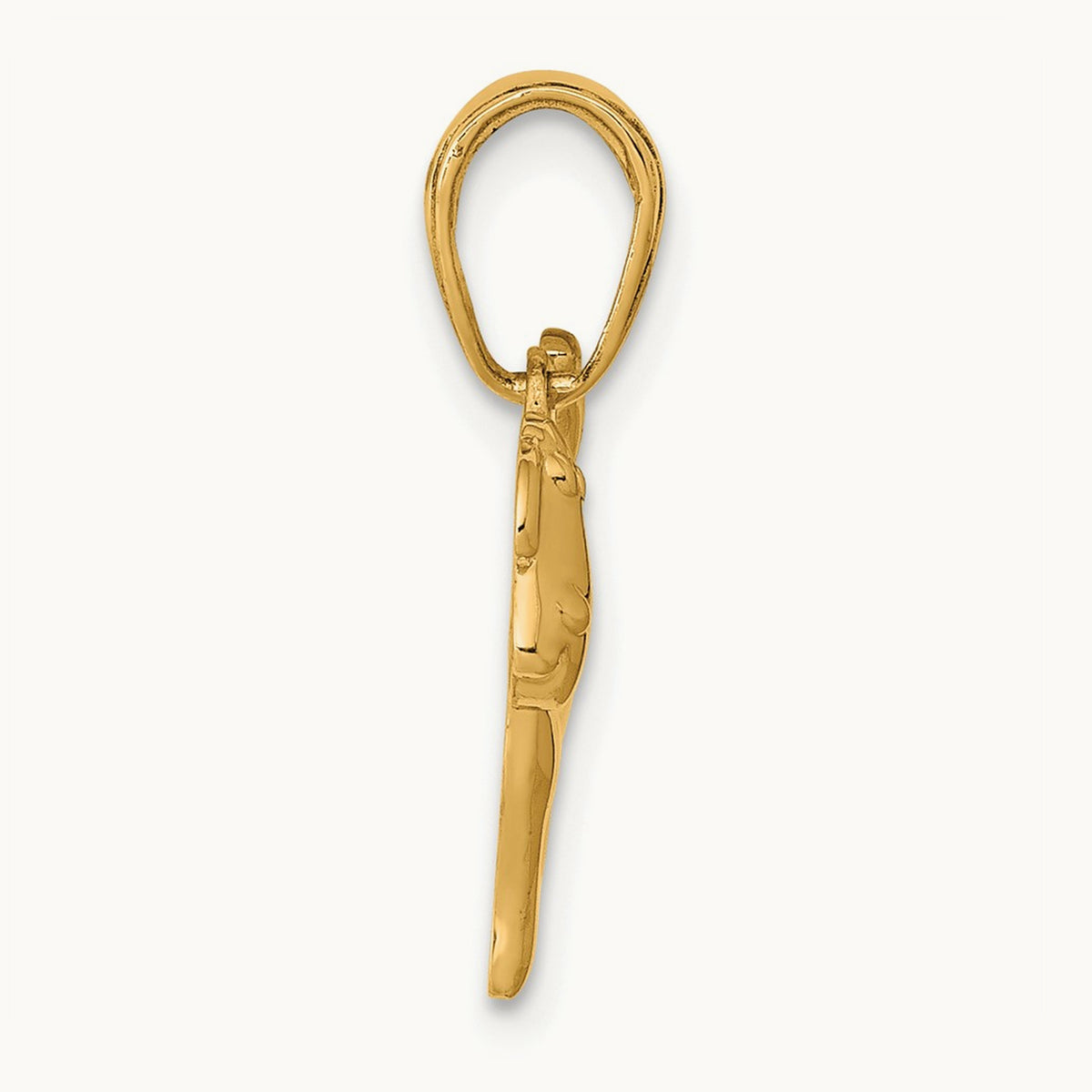 Polished Dog Charm — 14K Yellow Gold