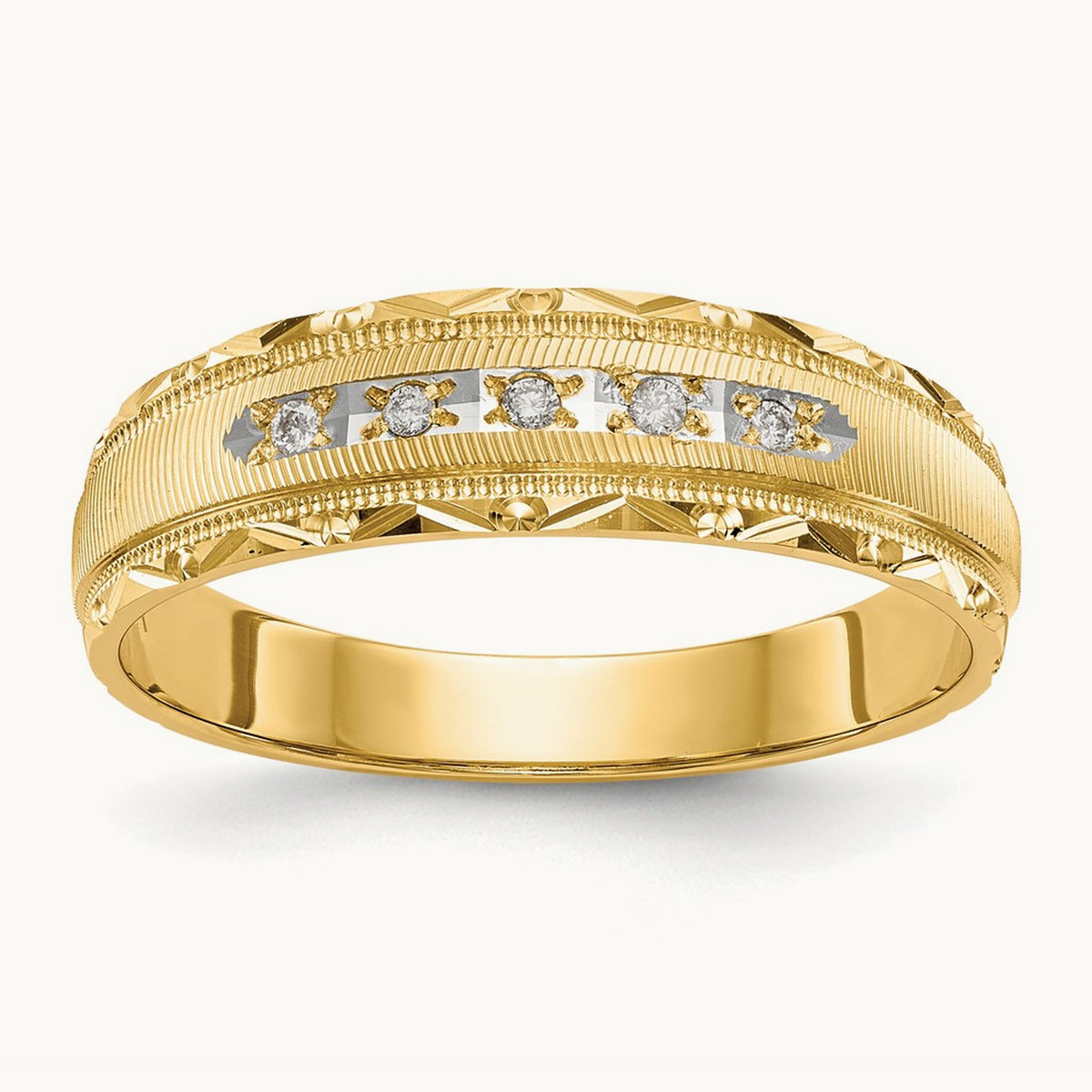 AA Quality Trio Mens Complete Wedding Band, 14K
