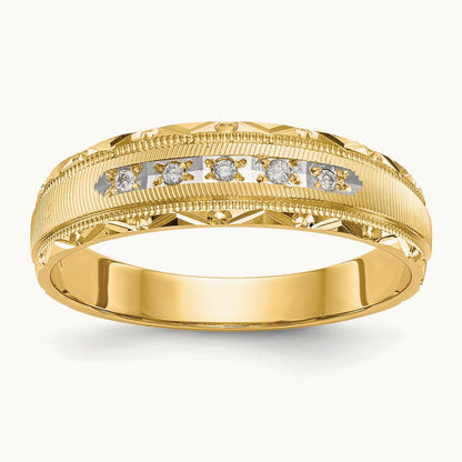 AA Quality Trio Mens Complete Wedding Band, 14K