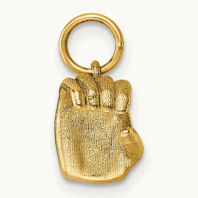 American Sign Language Alphabet Fingerspelling Sign C Pendant, 14K