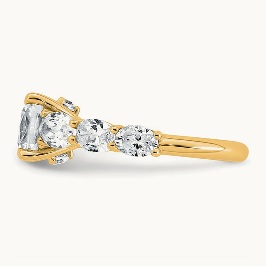 Cushion Engagement Ring, 3.75 ct tw Lab-Grown Diamond — 14K Yellow Gold