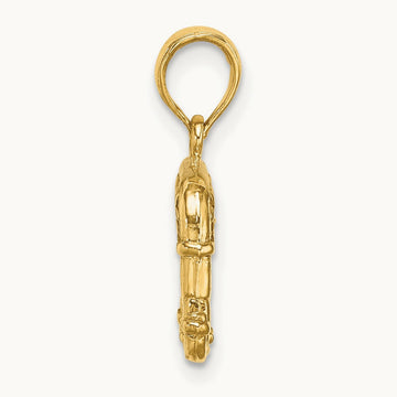 3-D Textured Republican Elephant Charm, 14K