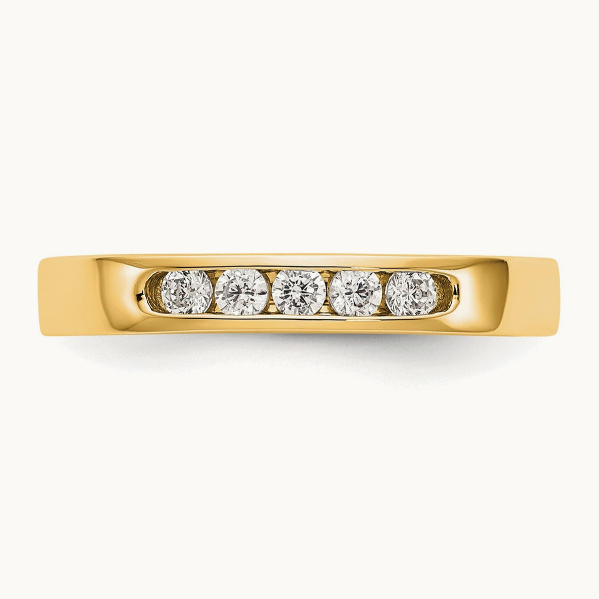 Setting: 5- Stone Closed Channel Band Mounting, 2.1mm — 14K Yellow Gold