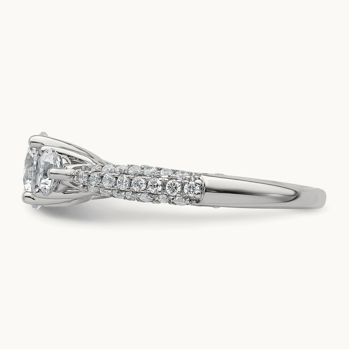 Round 3 Stone Engagement Ring, 0.50-3.75 ct tw Lab-Grown Diamond — 3/4 ct, VS (Best), 14K White Gold