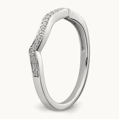 Contoured Diamond Band, 14K White Gold