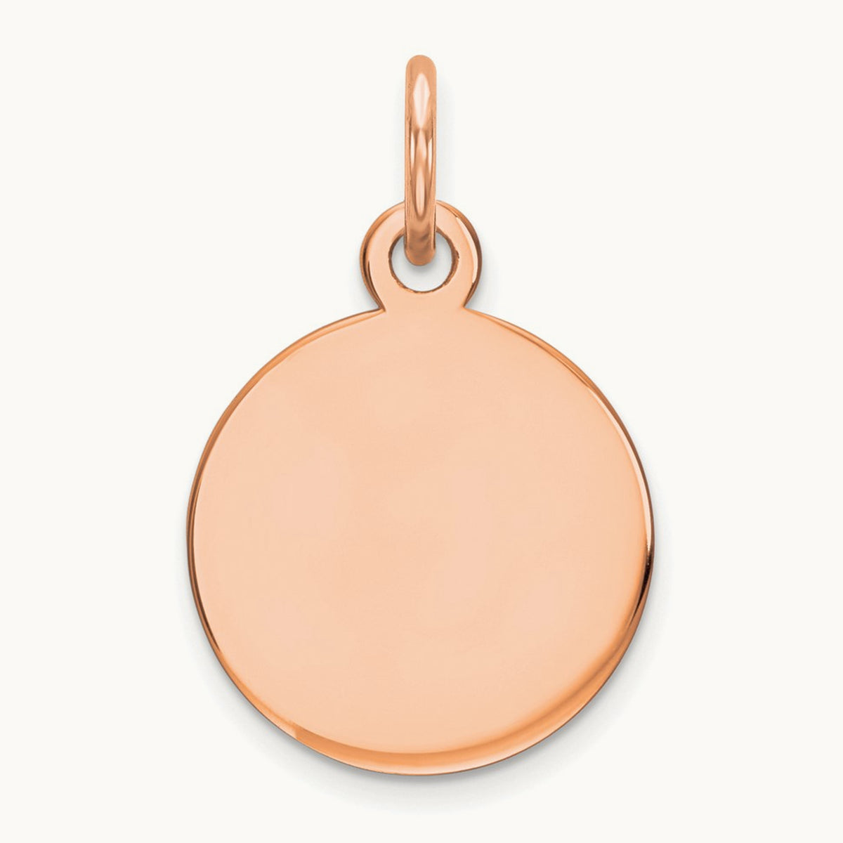 Round Disc Charm, 14K Rose Gold