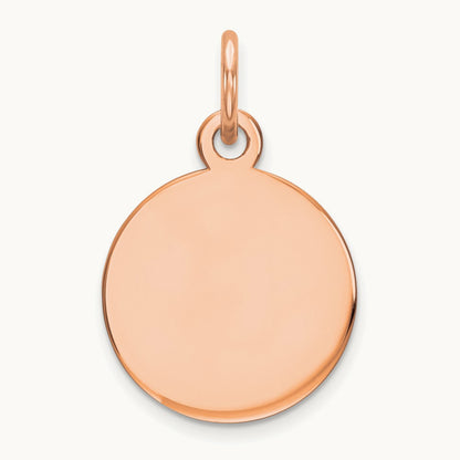 Round Disc Charm, 14K Rose Gold