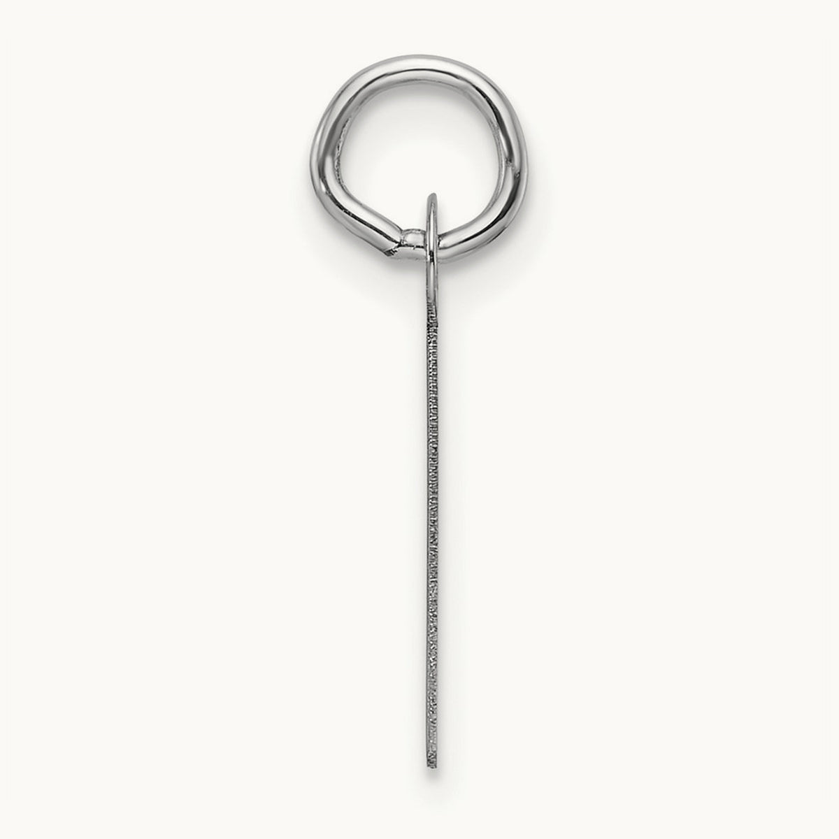 Slanted Block Initial Charm — 14K White Gold, I