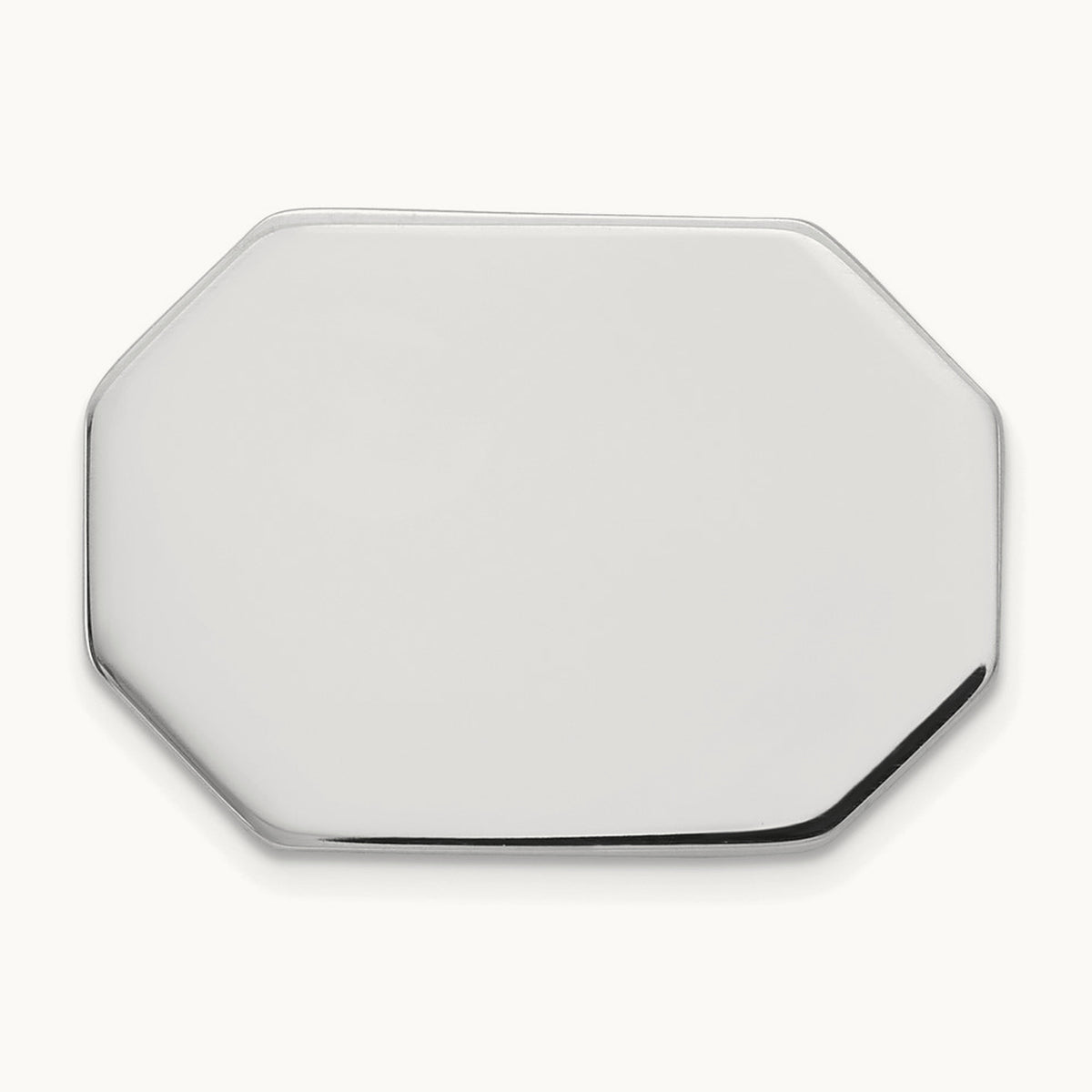 Men's Rectangular Octagon Tie Tac — 14K White Gold
