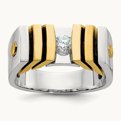 IBGoodman Men's Diamond Complete Ring, 14K Two-tone
