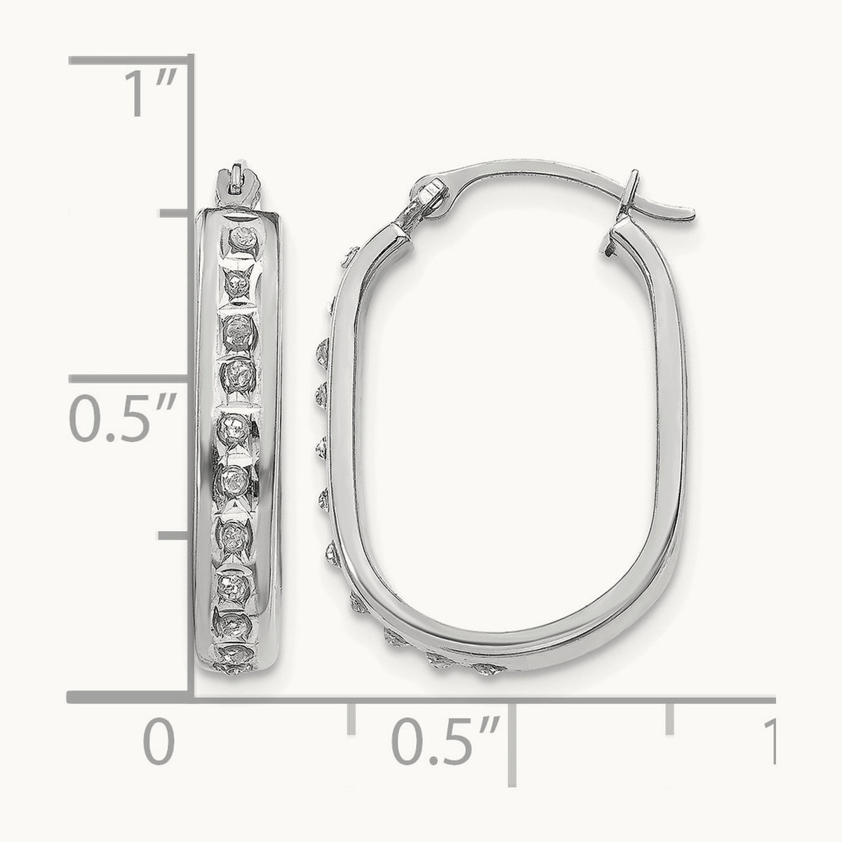 WG Diamond Fascination Diamond Dust/Accent Hoop Earrings, 14K