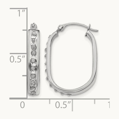 WG Diamond Fascination Diamond Dust/Accent Hoop Earrings, 14K