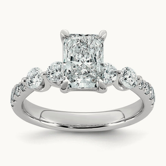 . Radiant Center Ring, 2 1/6-4 7/8 ct Lab-Grown Diamond