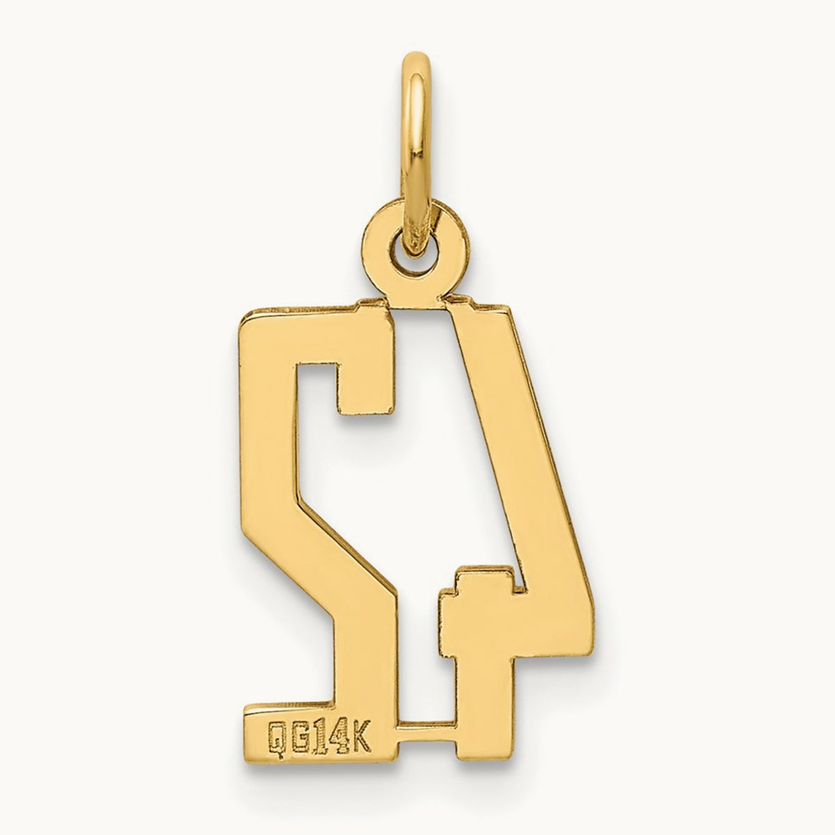 Small Elongated Number 42 Charm, 14K