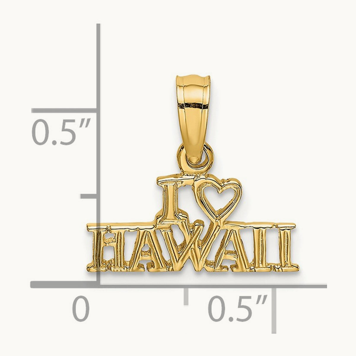 I HEART HAWAII Charm, 14K