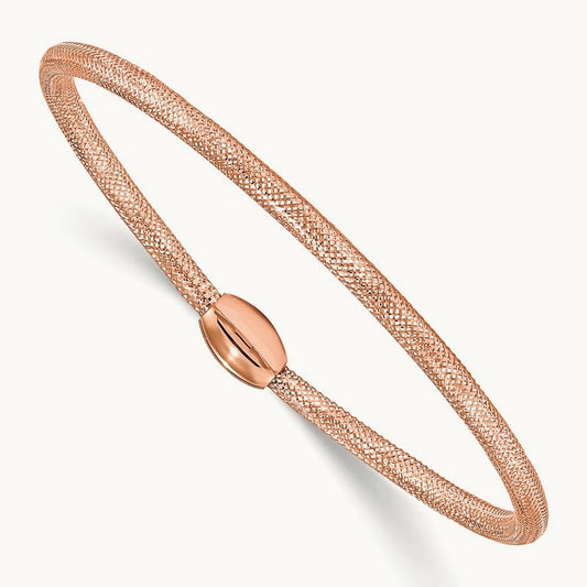 Plating Stretch Bangle, 14K with Rose Gold — Leslie's