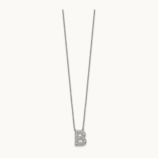 Initial B Necklace, 0.25 ct tw Lab-Grown Diamond