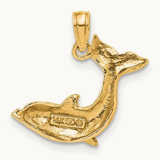 Jumping Dolphin Charm — 14K Yellow Gold
