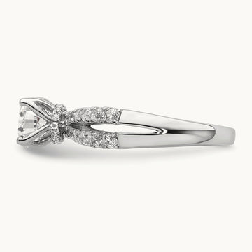Cushion Semi-Mount Engagement Ring, 0.50 ct tw Lab-Grown Diamond