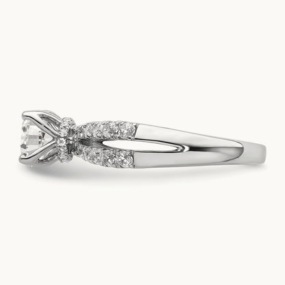 Cushion Semi-Mount Engagement Ring, 0.50 ct tw Lab-Grown Diamond