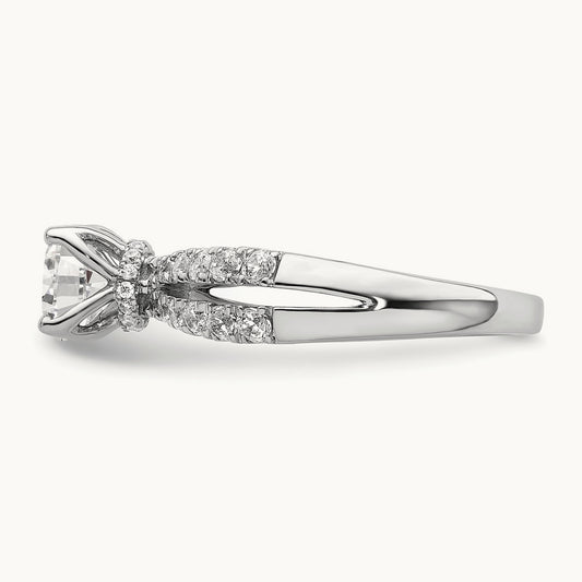 Cushion Semi-Mount Engagement Ring, 0.50 ct tw Lab-Grown Diamond