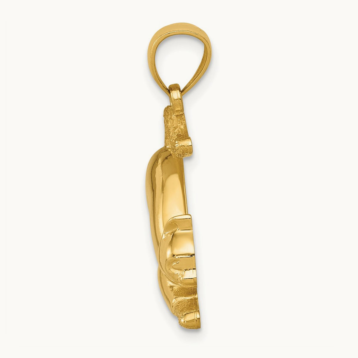 Stretching Cat Pendant, 14K