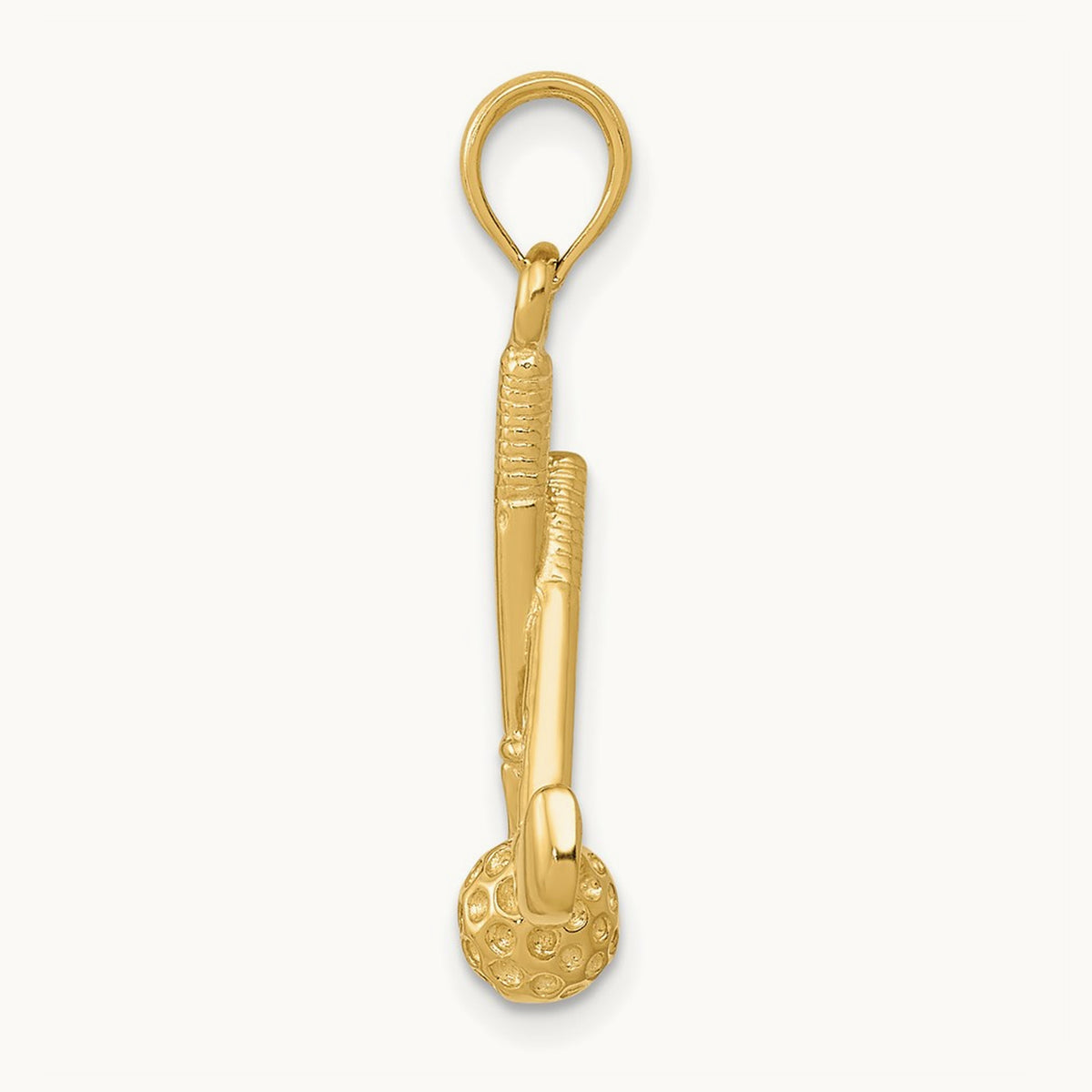 3-D Clubs and Ball Pendant, 14K
