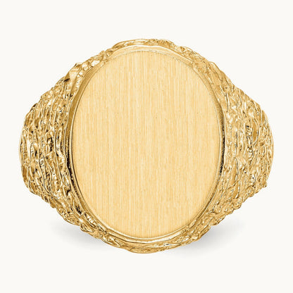Open Back Mens Signet Ring — photo set
