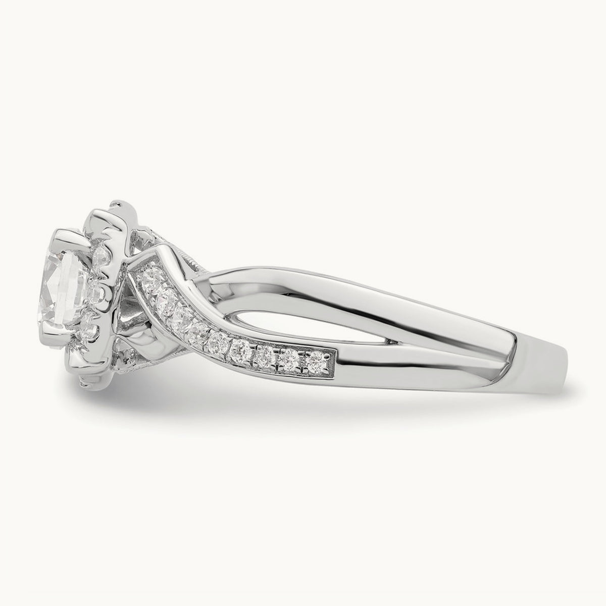 Halo Round Semi-Mount Engagement Ring, 0.25 ct tw