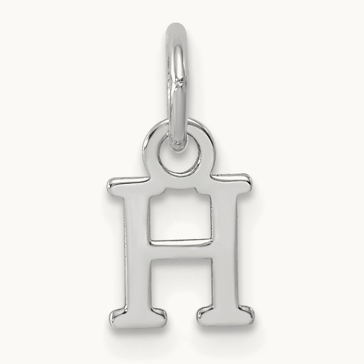 Cutout Letter H Initial Pendant, 14K White Gold