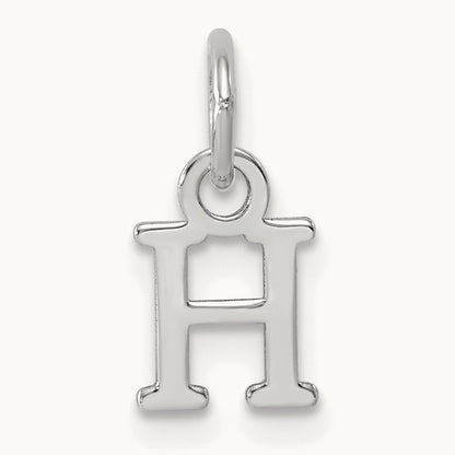 Cutout Letter H Initial Pendant, 14K White Gold