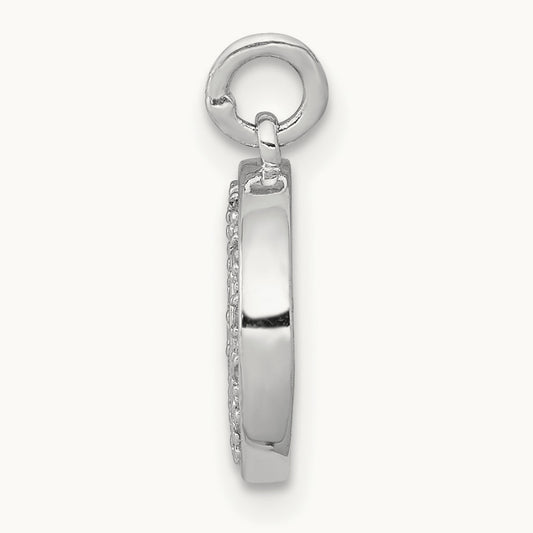 Diamond Moon Charm — 14K White Gold
