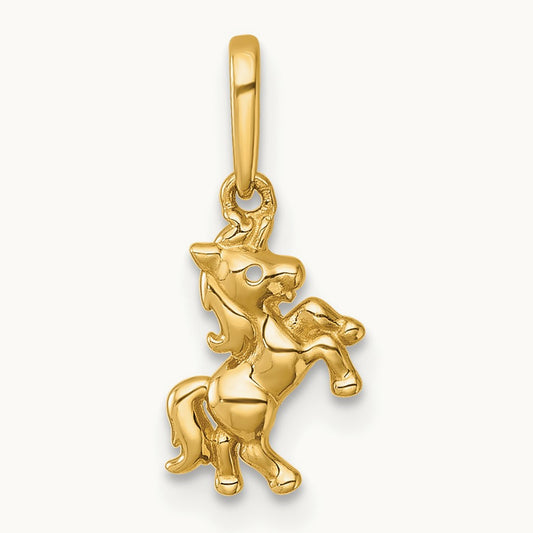 Madi K Polished Unicorn Pendant, 14K