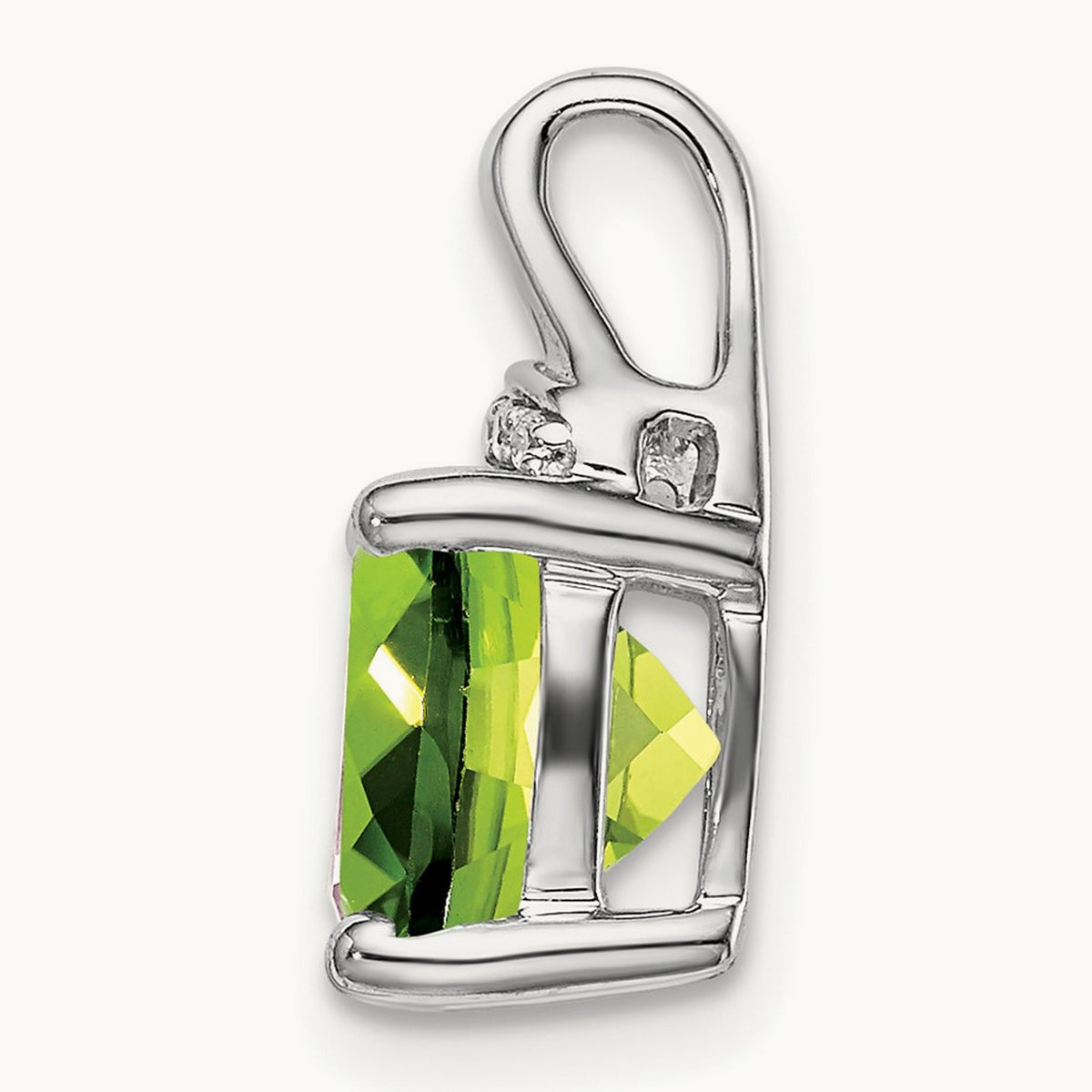 Cushion Peridot and Diamond Pendant — photo set