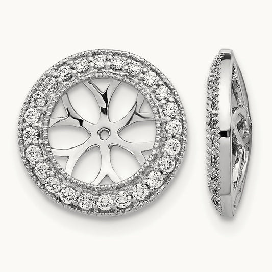 Diamond Earring Jackets — 14K White Gold, 12mm, 0.368 ct