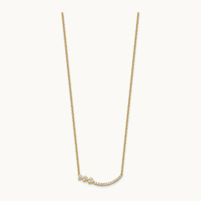 Fashion Hearts Bar Necklace, 0.25 ct tw Lab-Grown Diamond — 14K Yellow Gold