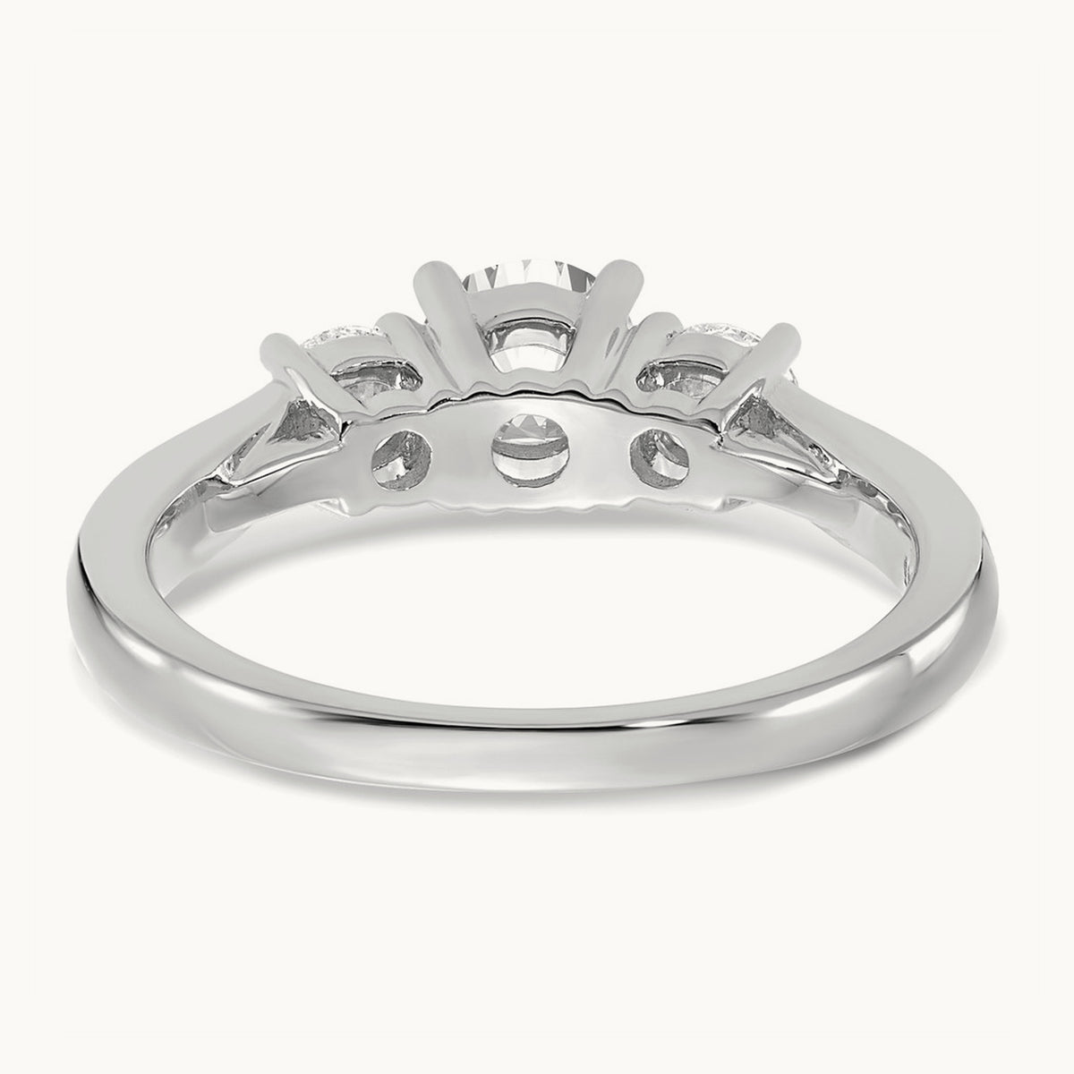 3 Stone Engagement Ring, 0.75-1.50 ct tw Lab-Grown Diamond — 14K White Gold